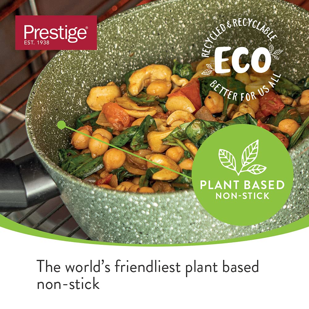 Prestige Eco Non-Stick Induction Frying Pan Set - 20cm & 24cm Green