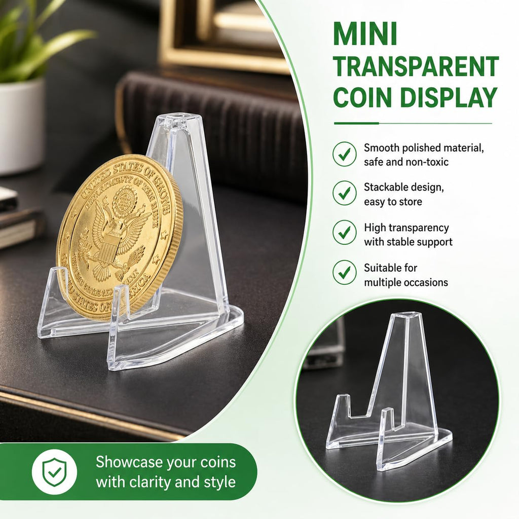40Pcs Card Display Stand Mini Clear Acrylic Easel Stands Coin Display - image 5
