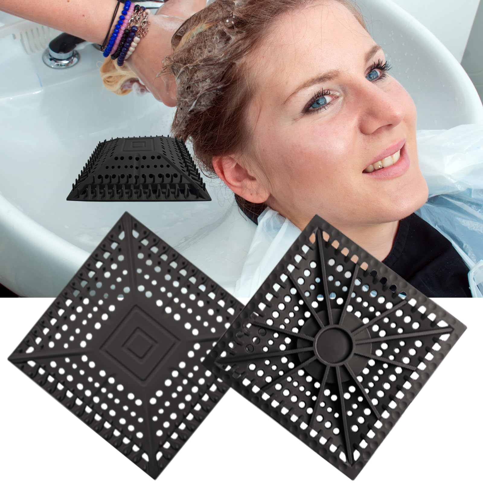 iAnomla Shower Drain Hair Catcher – 2Pack Square Silicone Drain Cover