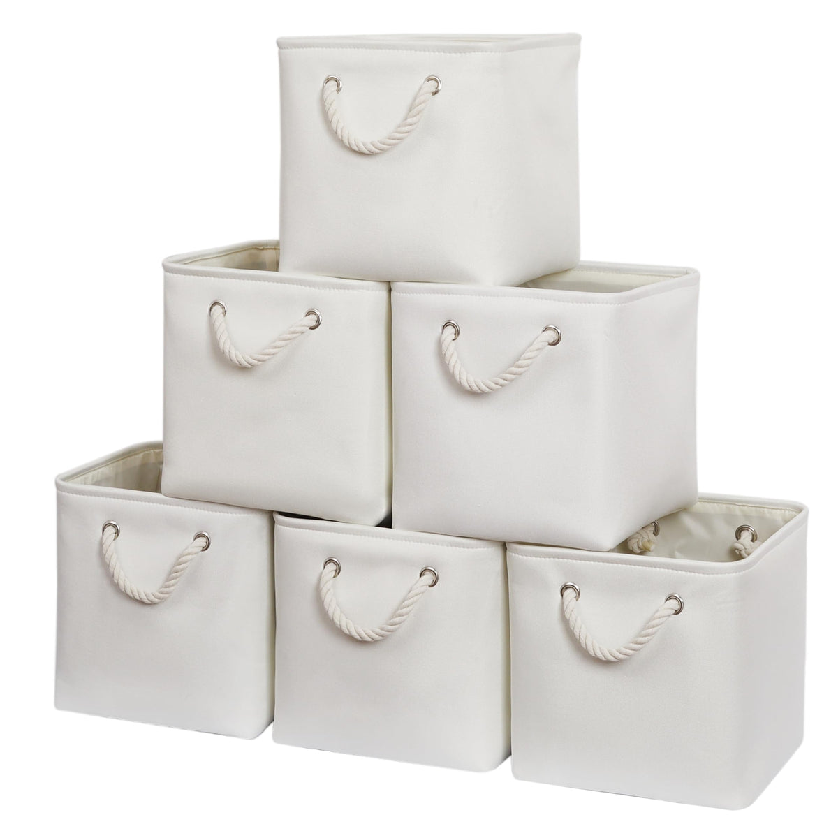 ICEMOR 28x28x28cm Cube Storage Boxes,6-piece set of large Kallax Boxen with handles,Foldable Storage Cube - image 1
