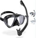 Cressi Big Eyes & Alpha Ultra Dry Snorkel Set – Diving Mask Combo, Black