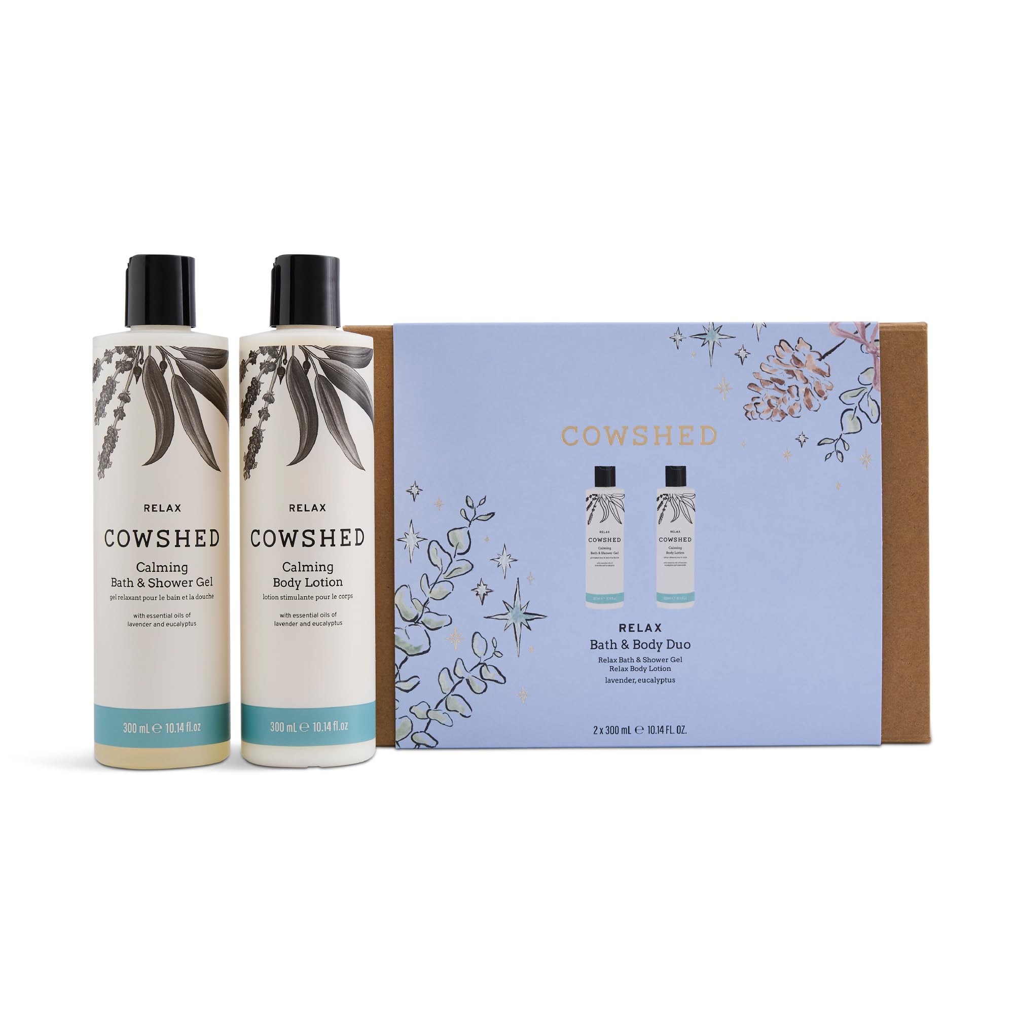 Cowshed Relax Bath & Body Duo – Lavender & Eucalyptus Vegan Gift Set