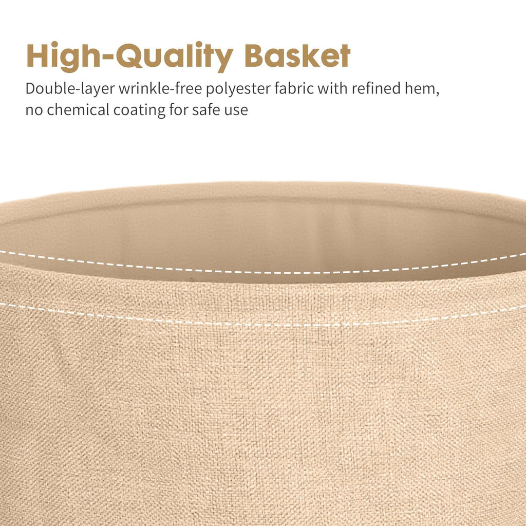 Rinkgarden Round Side Table with Fabric Basket, Modern and Sturdy, Metal End Table for Living Room, Bedroom, Bedside Table, Nursery - image 4