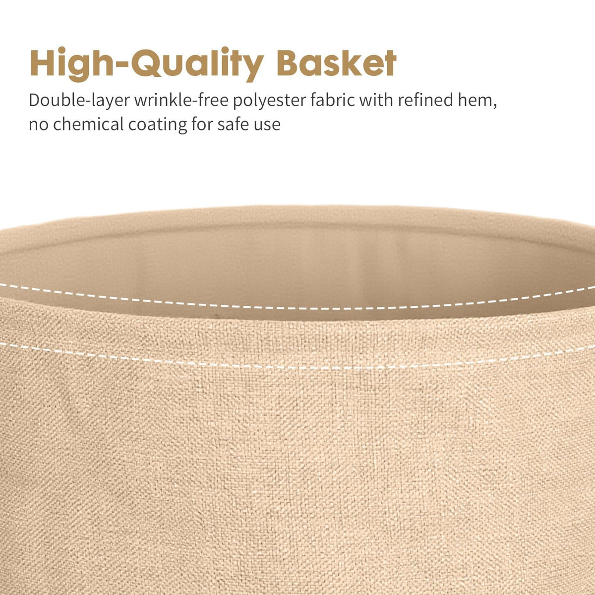 Rinkgarden Round Side Table with Fabric Basket, Modern and Sturdy, Metal End Table for Living Room, Bedroom, Bedside Table, Nursery - image 4