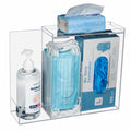 KOEMEHR 3-Compartment Acrylic Glove Box Holder & Face Mask Dispenser