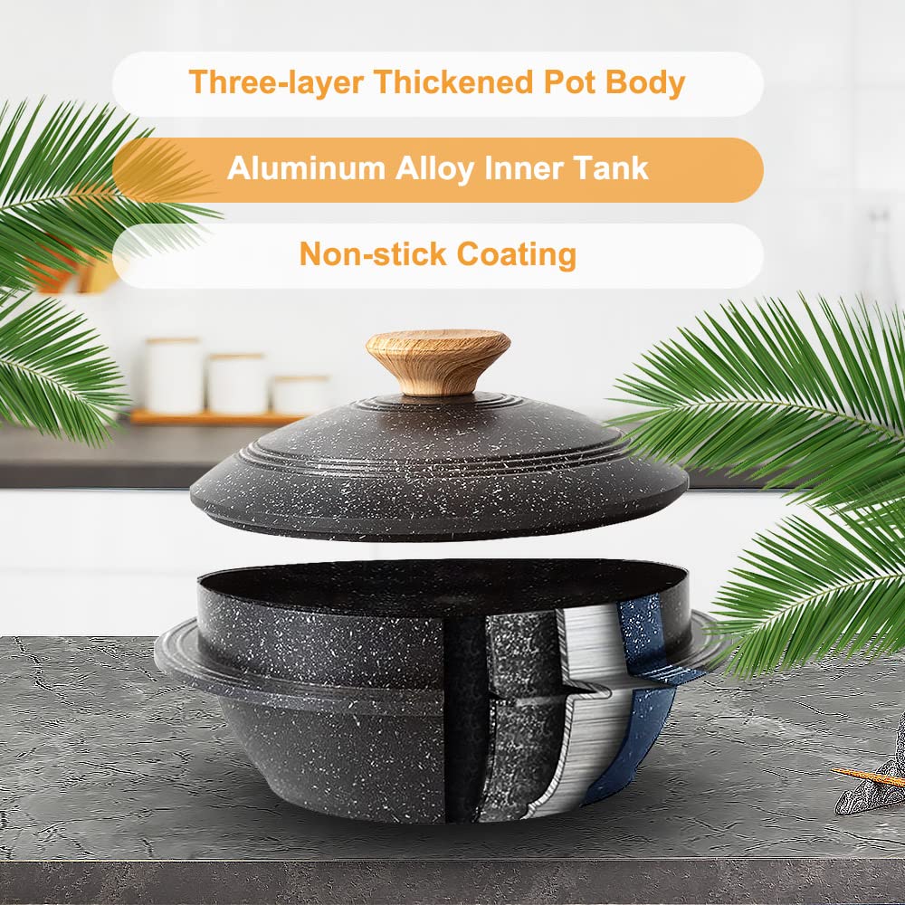 Bobikuke 24cm Non-Stick Cast Aluminum Casserole Dish – Korean Stone Bowl
