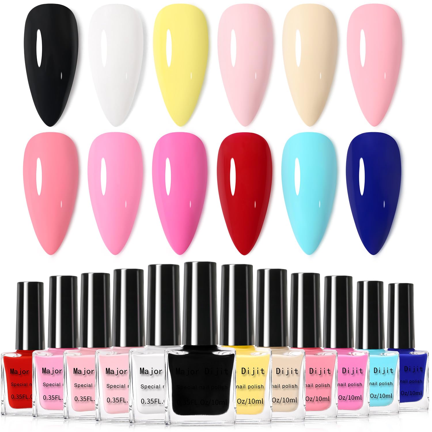 DouborQ 12 Color Nail Polish Set | Air Dry Glossy Manicure Kit for Women