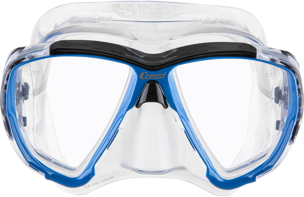 Cressi Big Eyes Mask & Alpha Ultra Dry Snorkel Combo – Clear/Azure