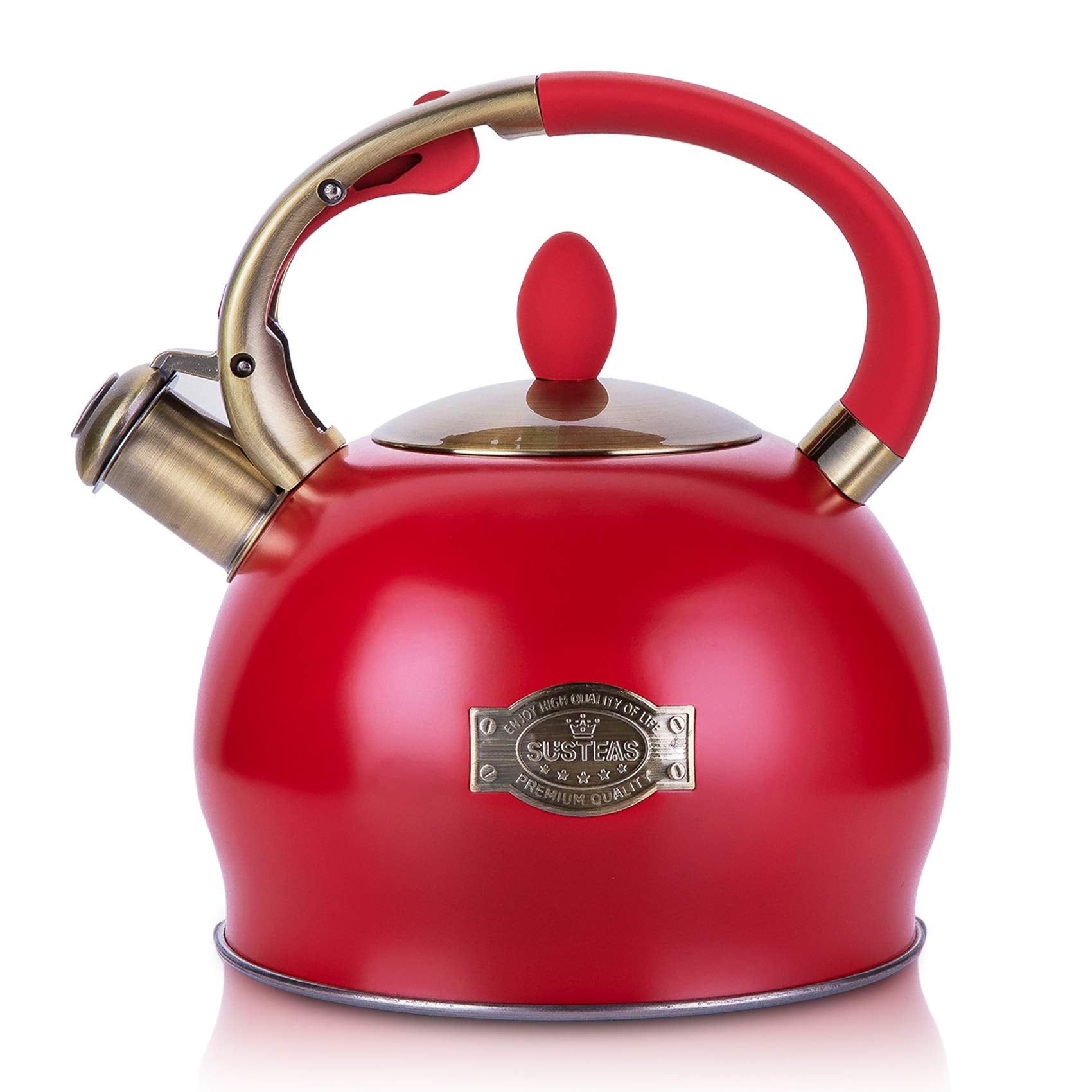 SUSTEAS Whistling Tea Kettle – 3L Stainless Steel Stovetop Teapot