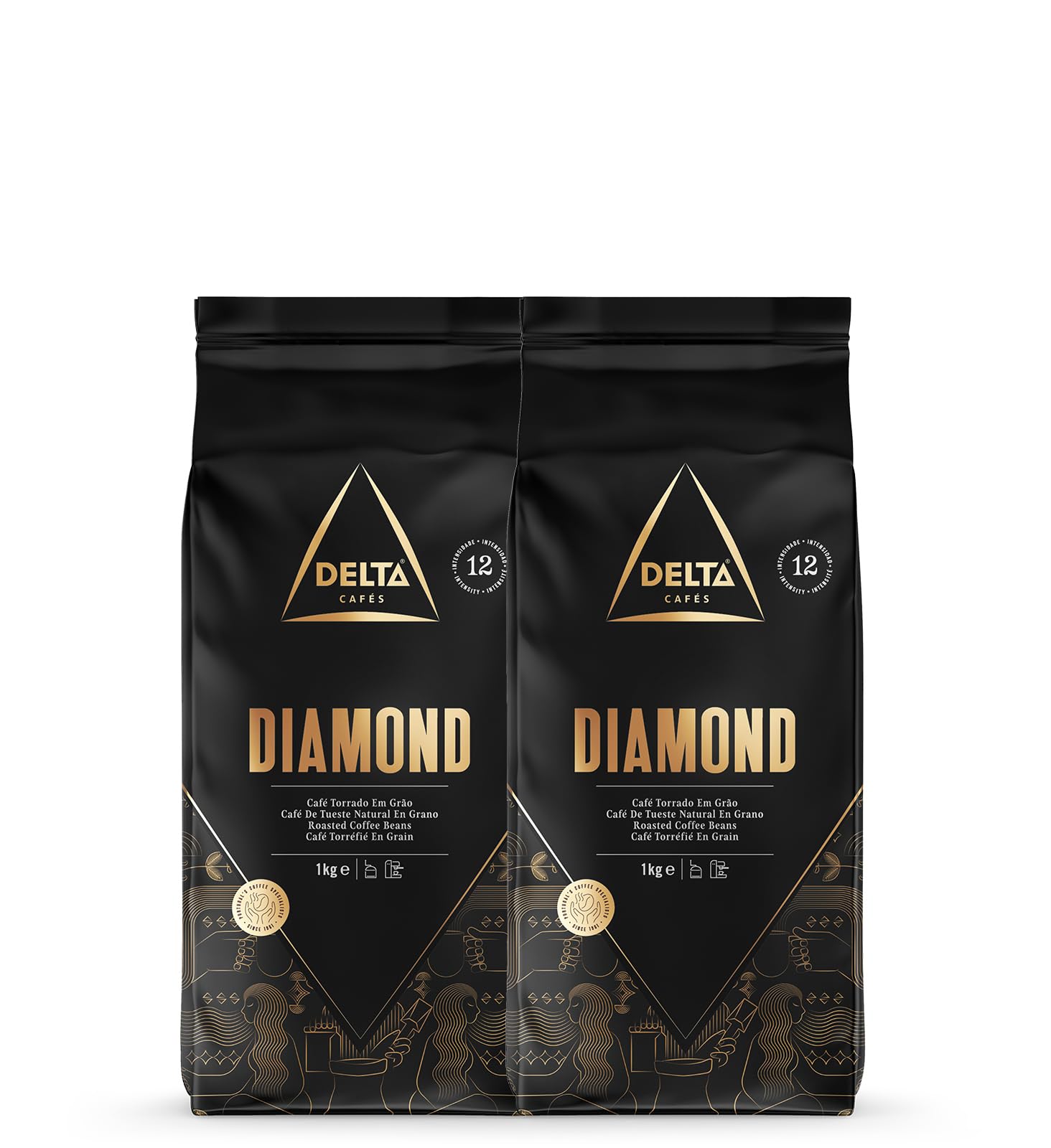 Delta Cafés Diamond Coffee Beans - Intensity 12 Arabica & Robusta - 2kg