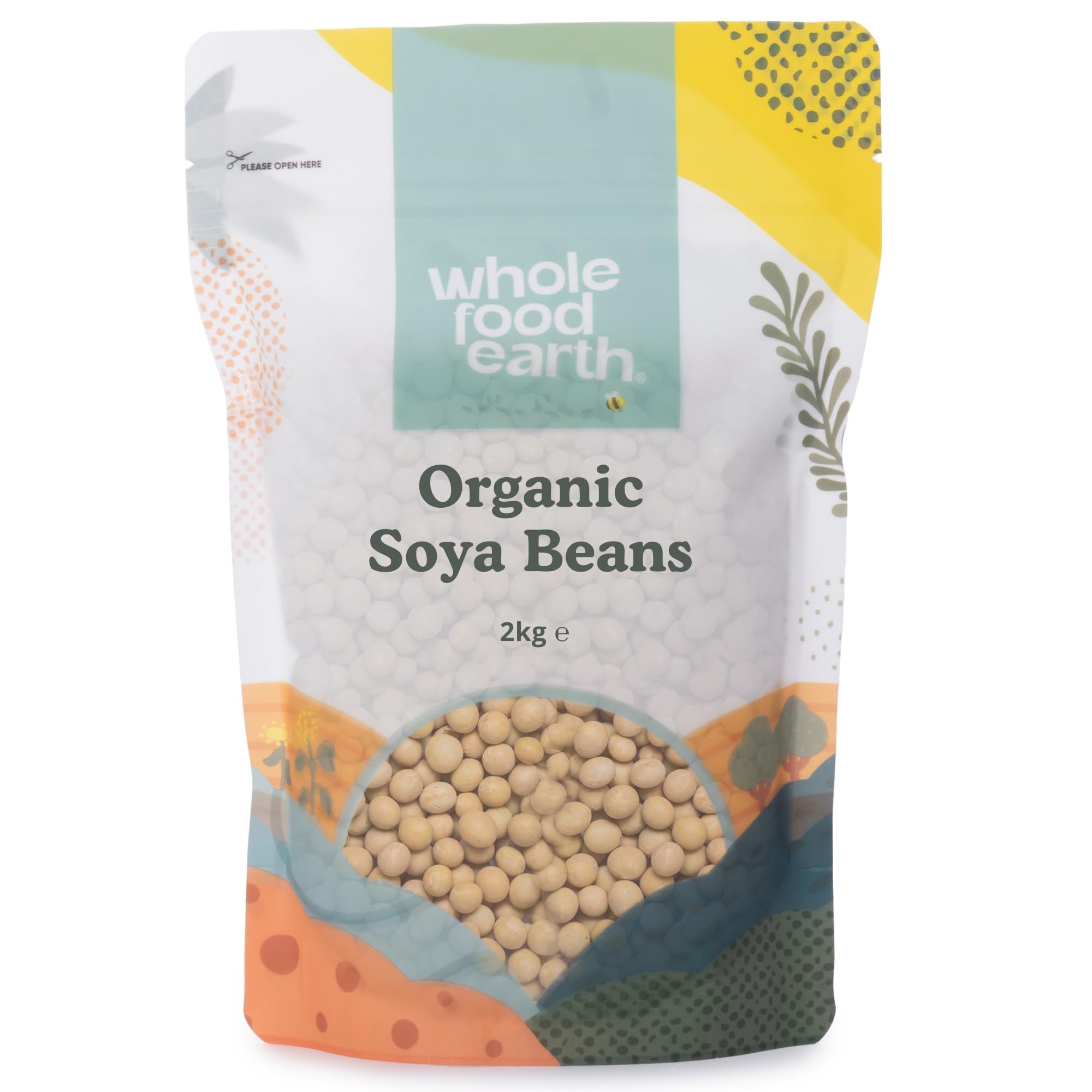 Wholefood Earth Organic Soya Beans – 2kg High Protein Vegan Soybeans