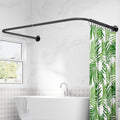 U Shaped/L Shaped Shower Curtain Rail, 60-91 X 78-196 X 60-91 cm Adjustable Curved Shower Curtain Pole With 12 Rings & Ceiling Support For - image 1