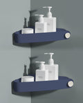 Sotfamily Corner Shower Caddy – 2 Pack Drill-Free Adhesive Shelf, Navy