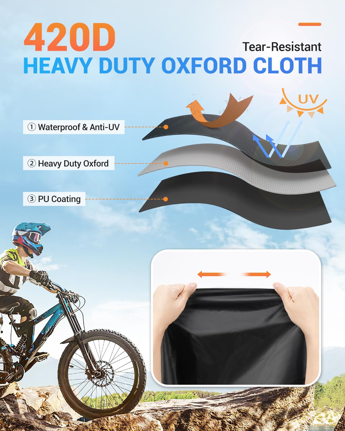 SUPAREE 2-Bike Cover | 420D Heavy Duty Waterproof Storage for RV & Car
