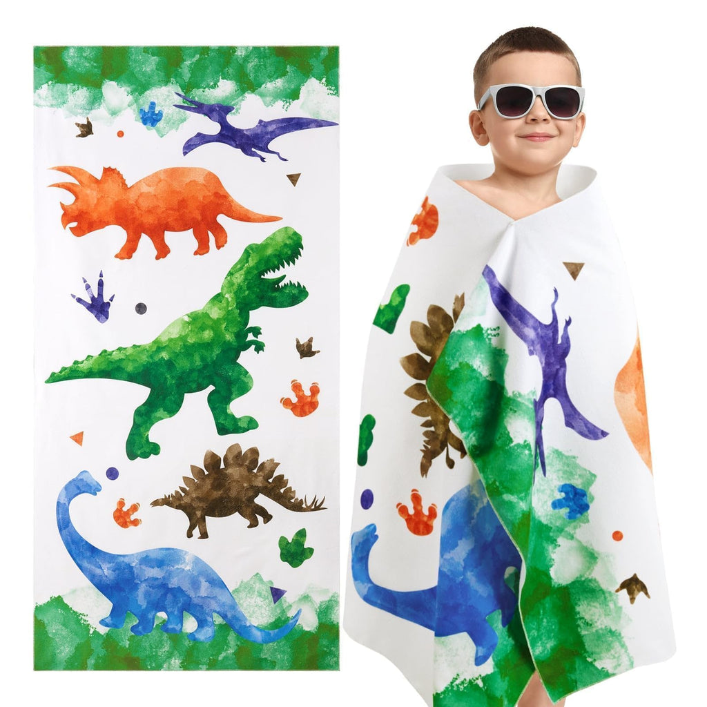 WERNNSAI Dinosaur Microfibre Beach Towel for Kids, 76 x 150cm Bath Towel - image 2