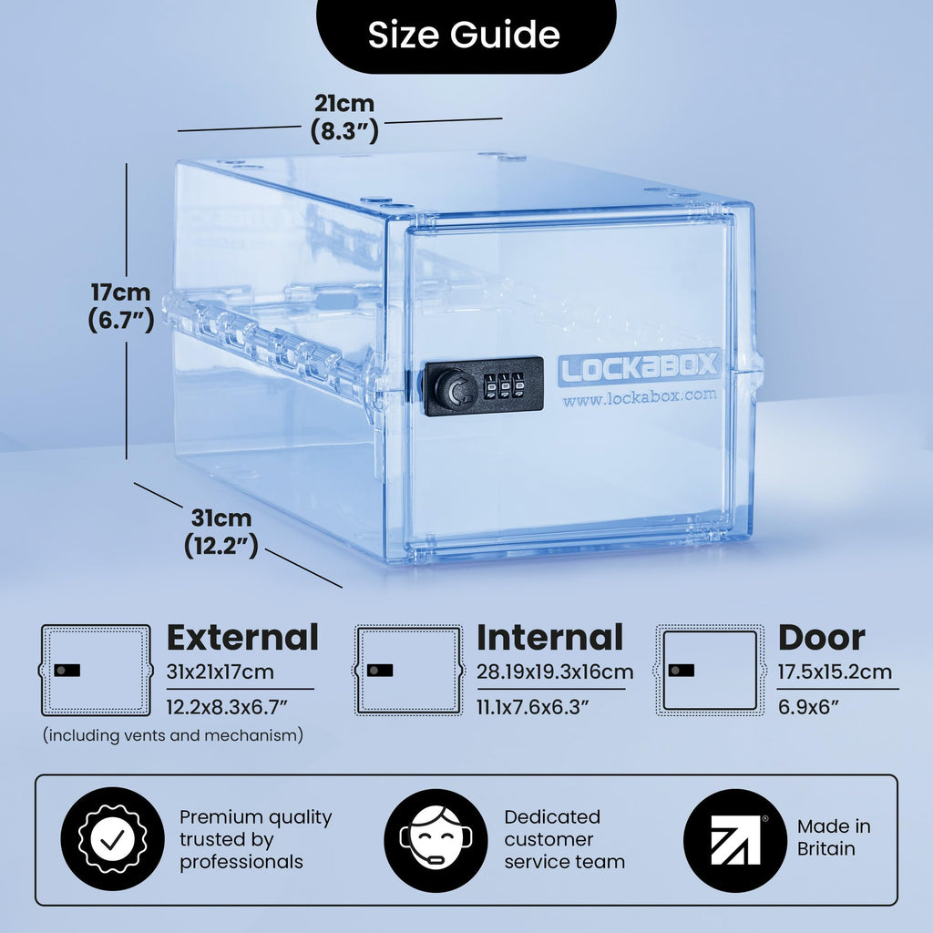 Lockabox One 10L Lockable Storage Box | Medi Blue Combination Medicine Safe