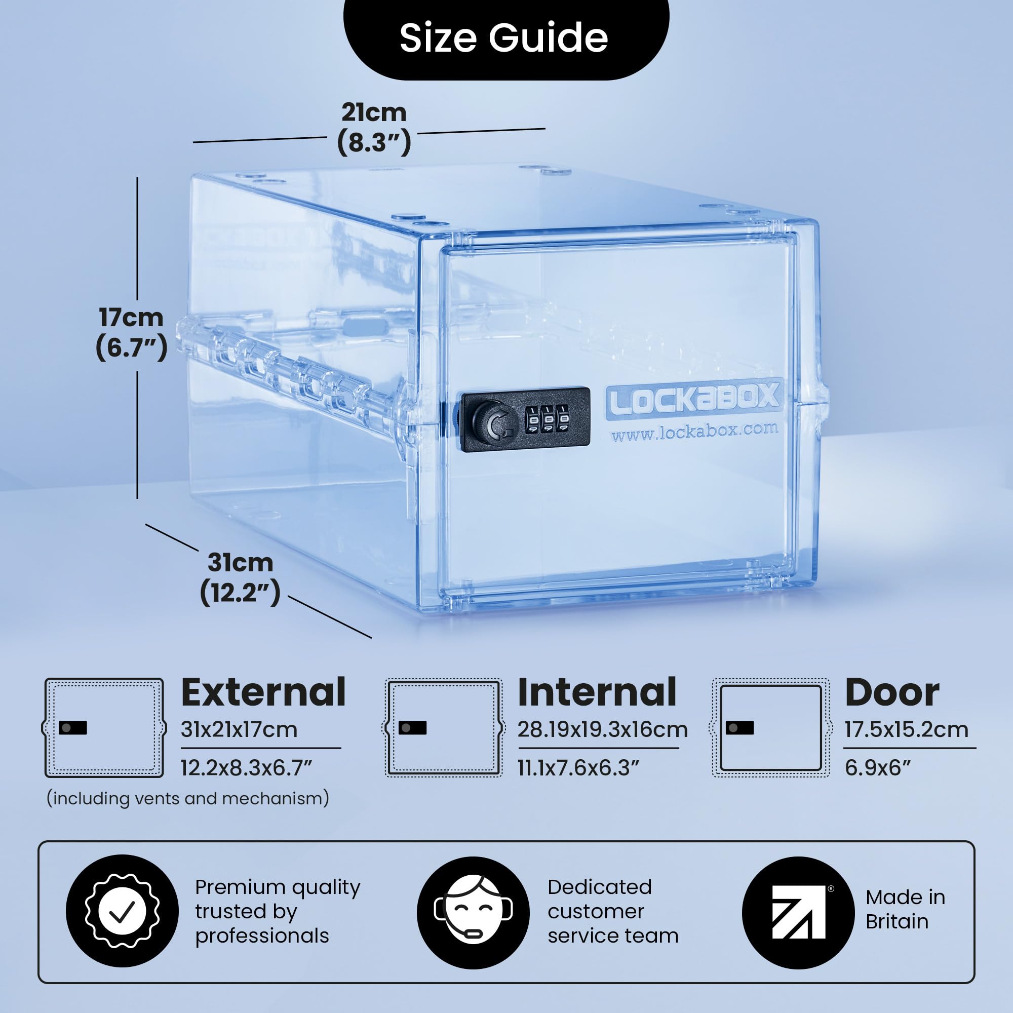 Lockabox One 10L Lockable Storage Box | Medi Blue Combination Medicine Safe
