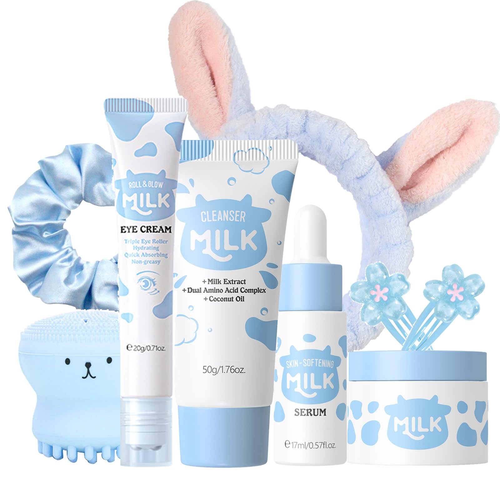 Milk Skincare Set - 9PC Hydrating Korean Beauty Kit for Teens