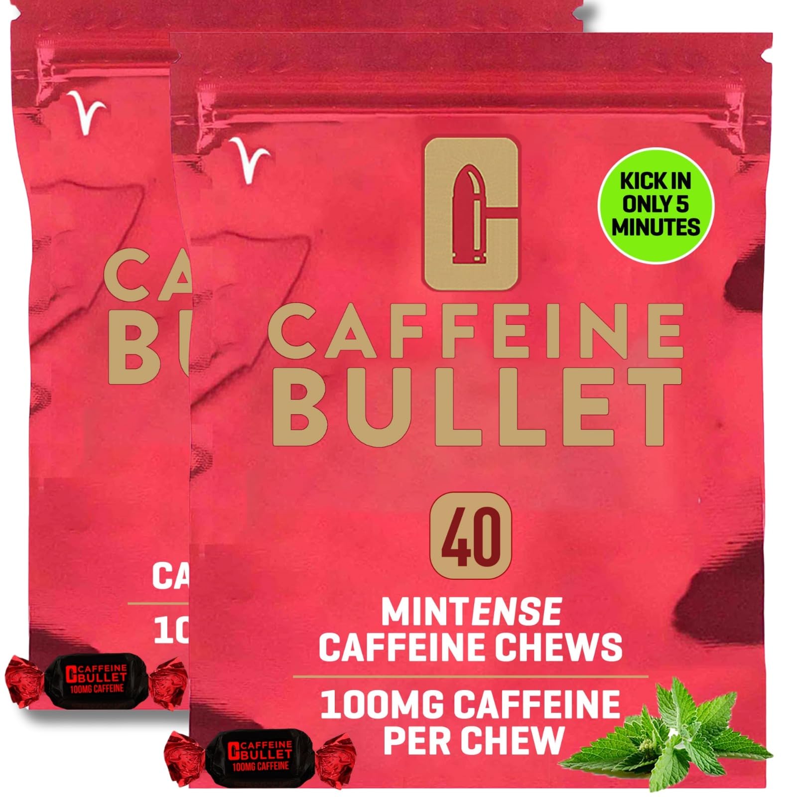 Caffeine Bullet Mint Energy Chews – 100mg Caffeine & Electrolytes