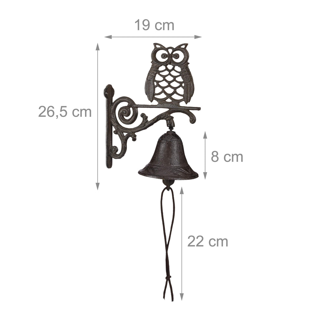 Cast Iron Owl Door Bell – Antique Country Style Garden Decor