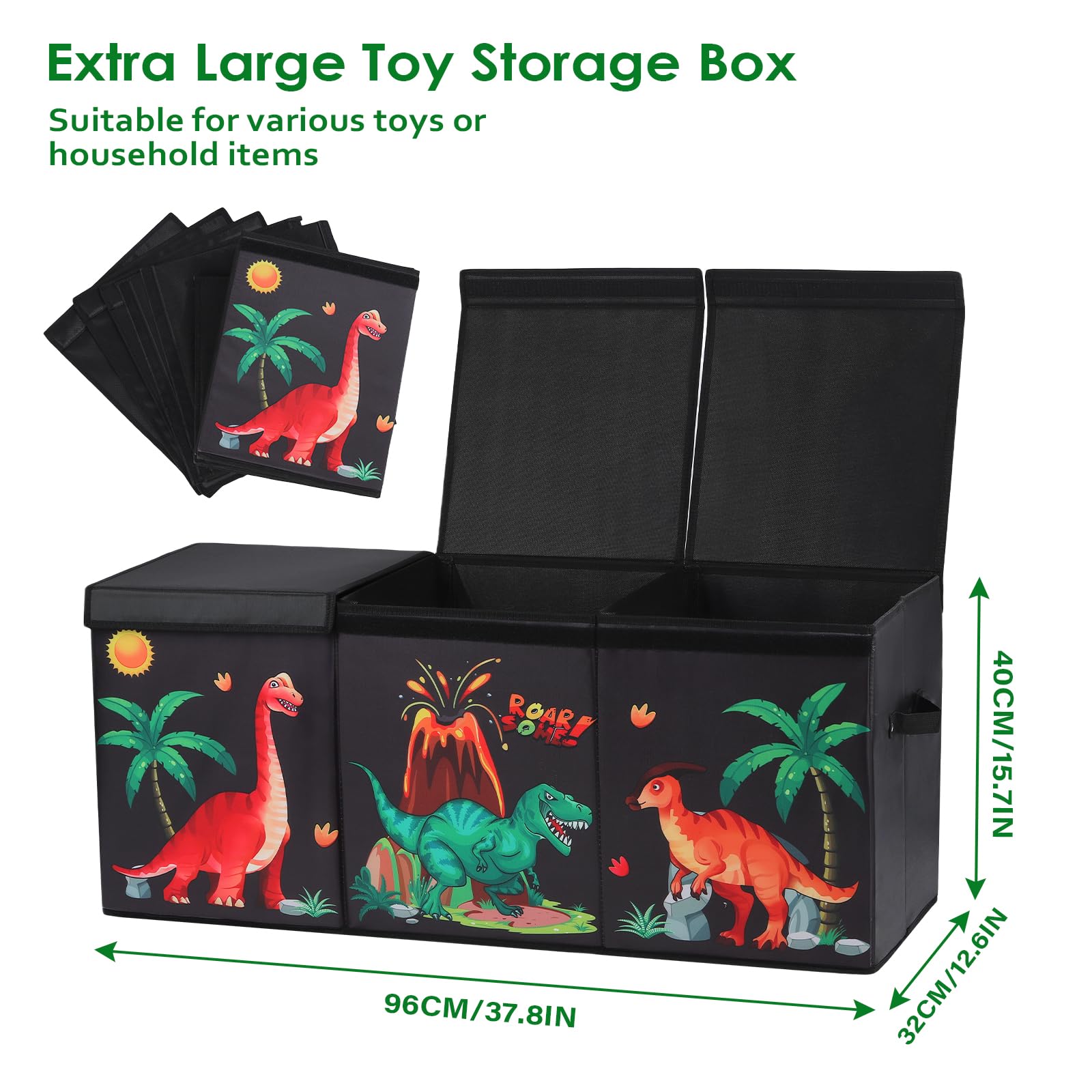 Decalsweet Dinosaur Extra Large Toy Storage Box – Foldable Oxford Toy Chest