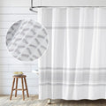 Seasonwood 84-Inch Cotton Shower Curtain | Grey Striped Woven Jacquard