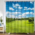 GardEssere Golf Course Shower Curtain | Waterproof Polyester with 12 Hooks