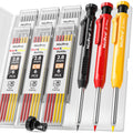 Nicpro Carpenter Pencil Set – 3 Mechanical Markers with 39 Refills