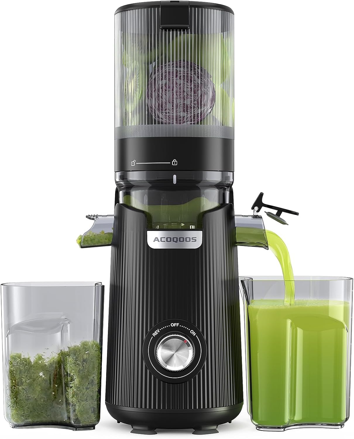 ACOQOOS Slow Masticating Juicer – 135mm Wide Chute Cold Press Machine