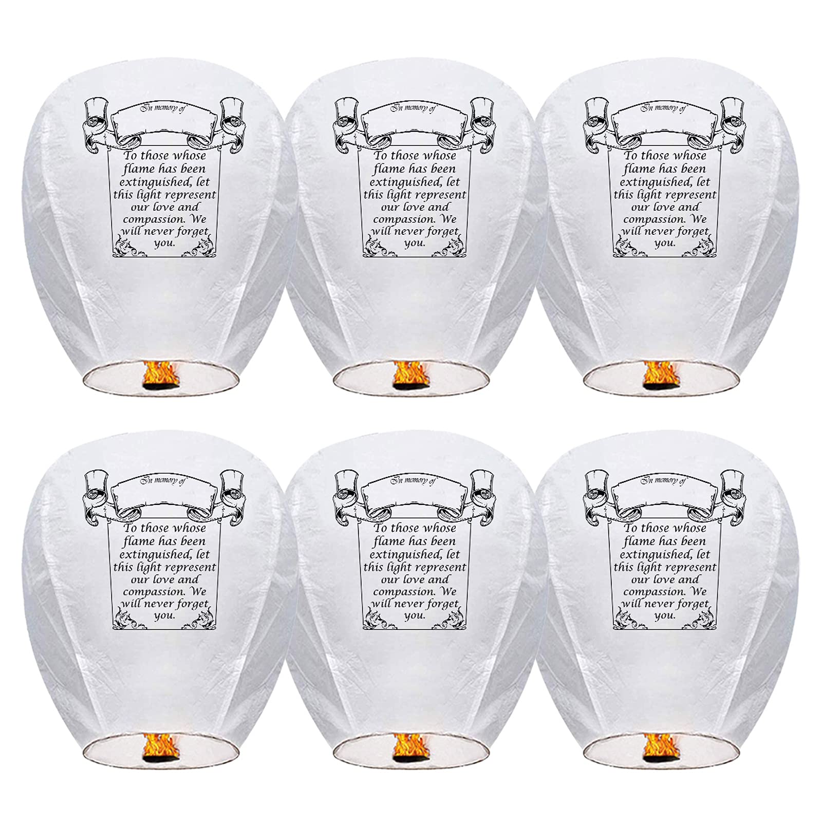 Douzi White Sky Lanterns | 6 Pack Biodegradable Chinese Paper Lanterns