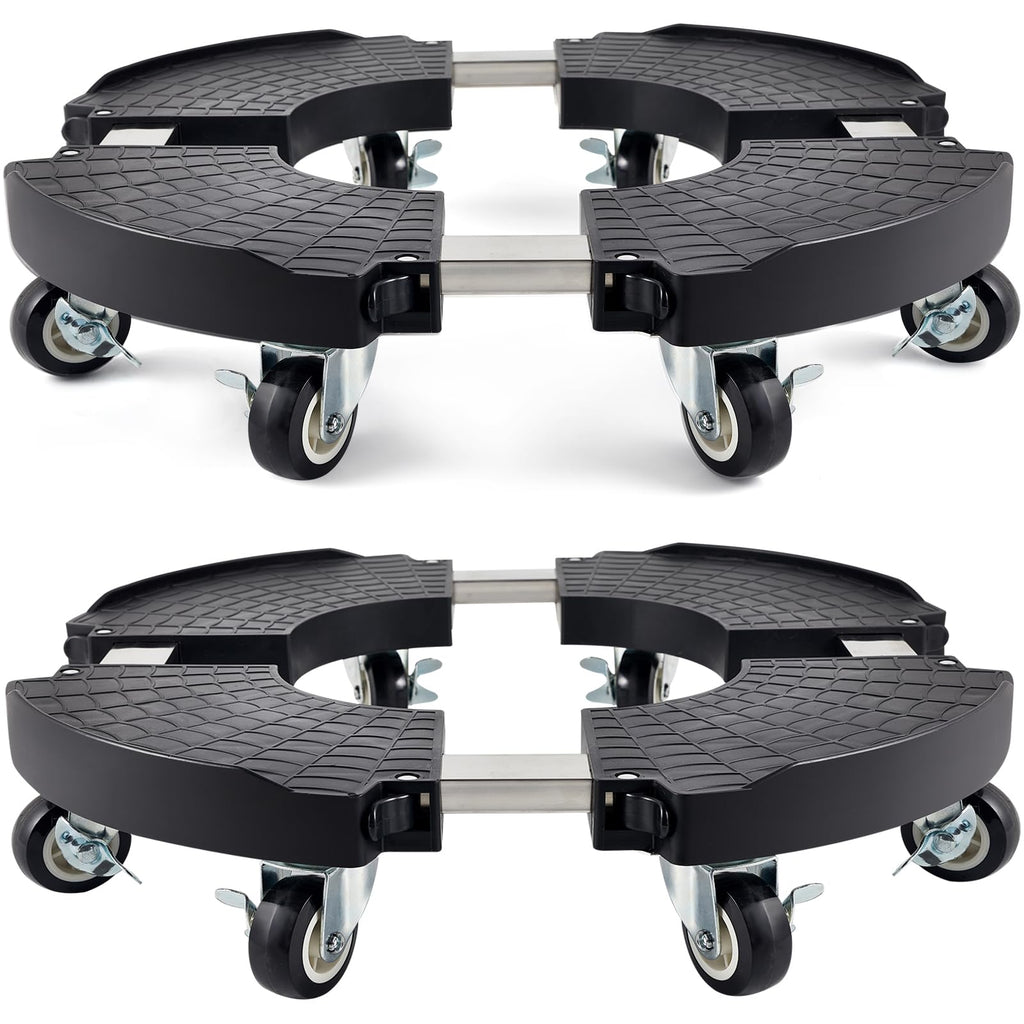2-Pack Heavy Duty Plant Caddy | Adjustable 15-21" Rolling Stand