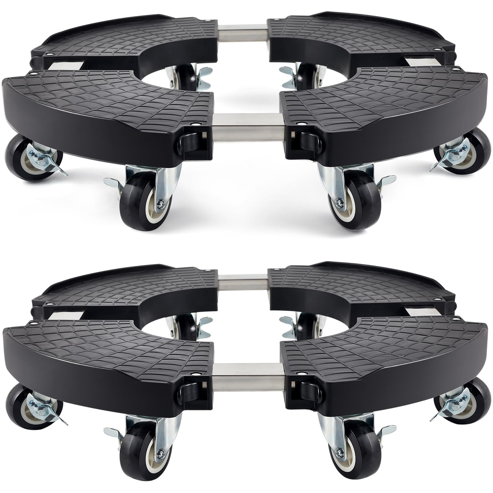 2-Pack Heavy Duty Plant Caddy | Adjustable 15-21" Rolling Stand