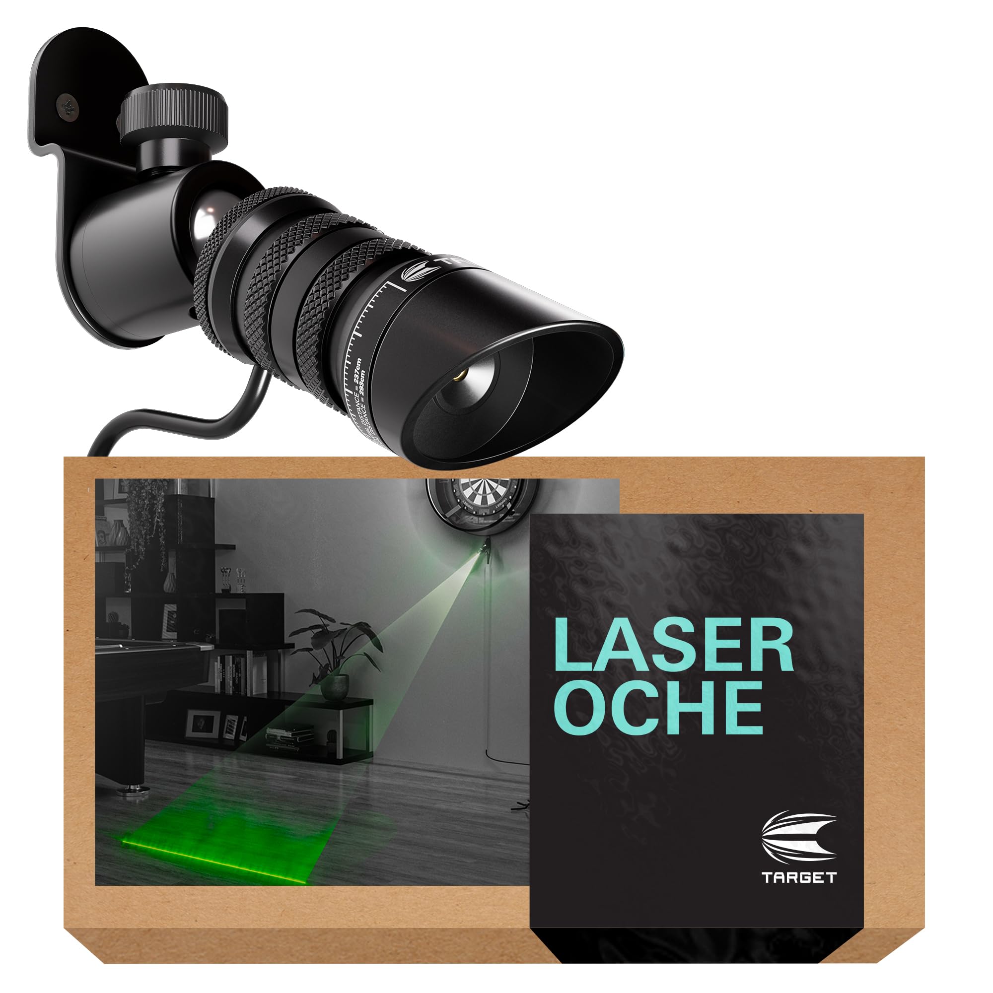 Target Darts Laser Oche – Green Toe Line Marker for Dartboard Setups