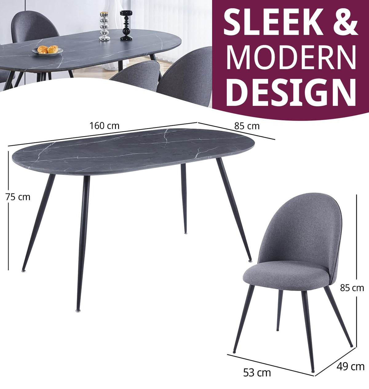 Hallowood Furniture Cullompton 160cm Large Dining Table and Chairs Set 4 - image 3