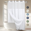Jolof Store Waffle Weave Hookless Shower Curtain with Snap-in Liner