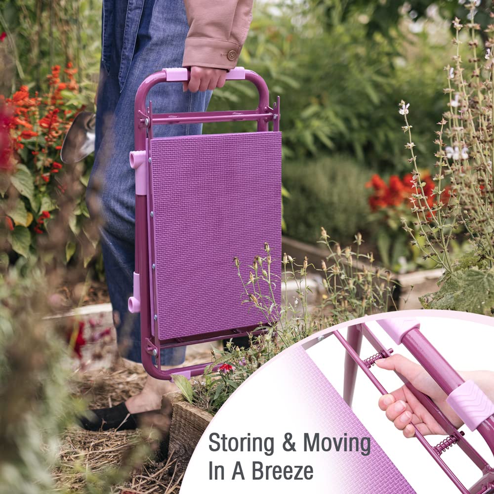 Colwelt Garden Kneeler and Seat | Foldable Steel Stool with Wide EVA Pad