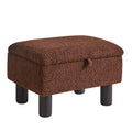 Aibiju Storage Ottoman – Faux Teddy Fur Footstool with Pine Wood Legs