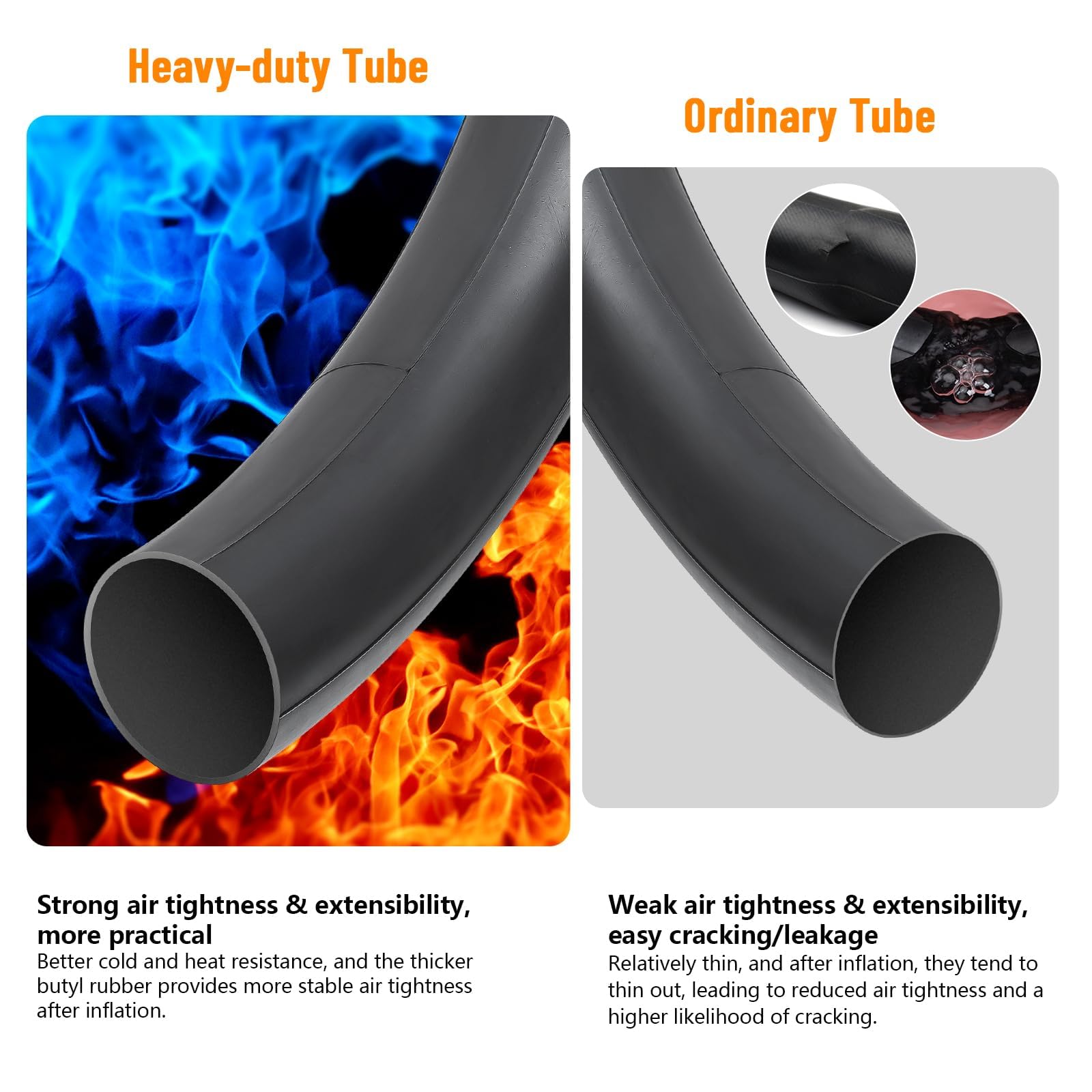 Jolof Store 700C Heavy Duty Bike Tubes | 60mm Presta Valve | 6-Pack