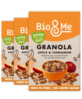 Bio&Me Apple and Cinnamon Granola – Vegan Gut-Loving Cereal (3 x 360g)