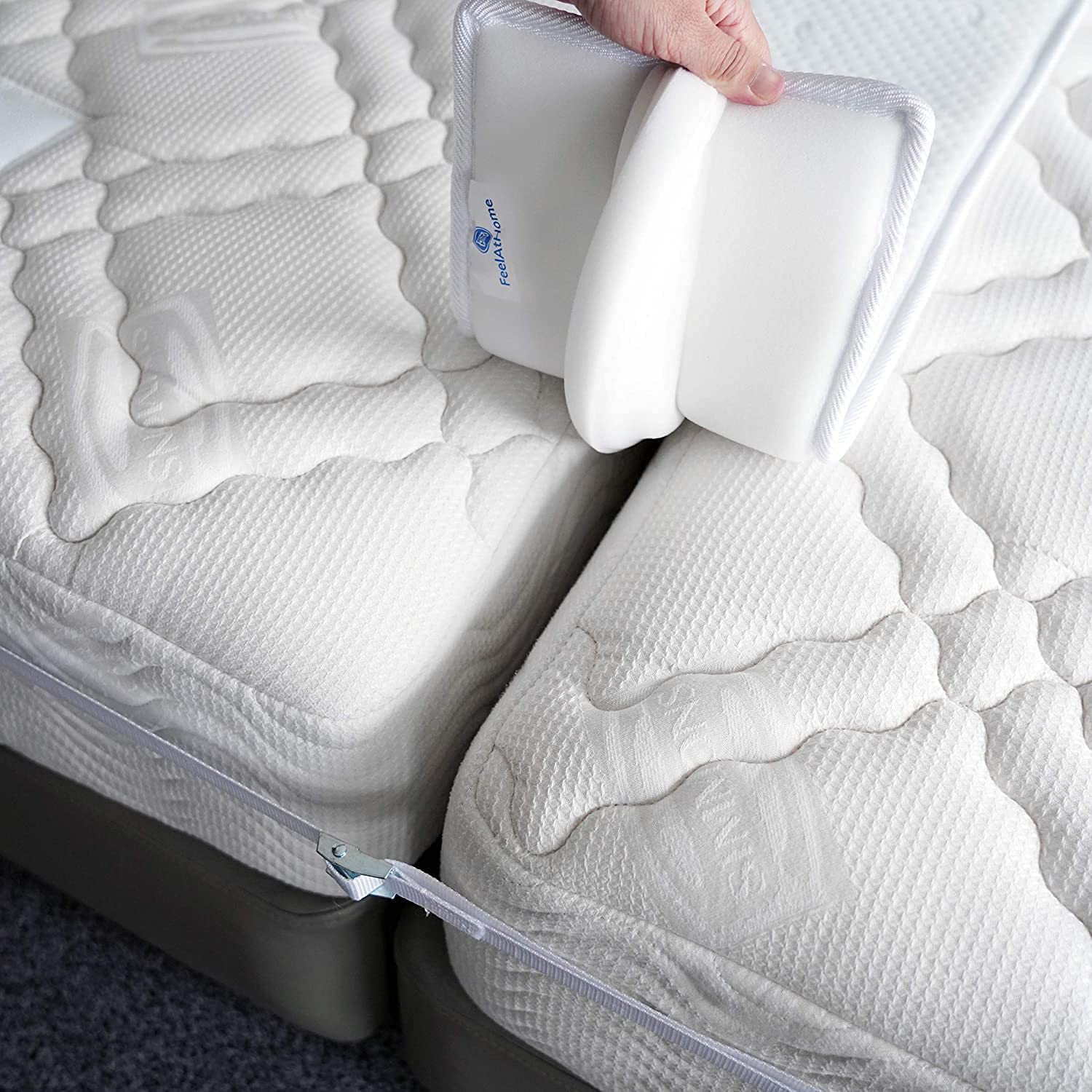 FeelAtHome Bed Bridge Twin to King Converter Kit with 33ft Strap