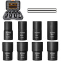 9-Piece Nut Bolt Extractor Set with 1/2" Drive Center Punch
