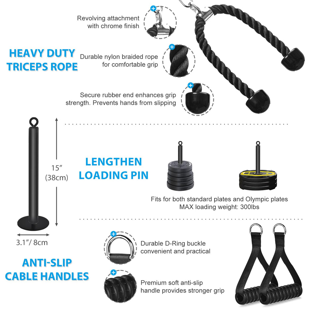 Dual Cable Pulley System – Home Gym LAT Pull Down Equipment