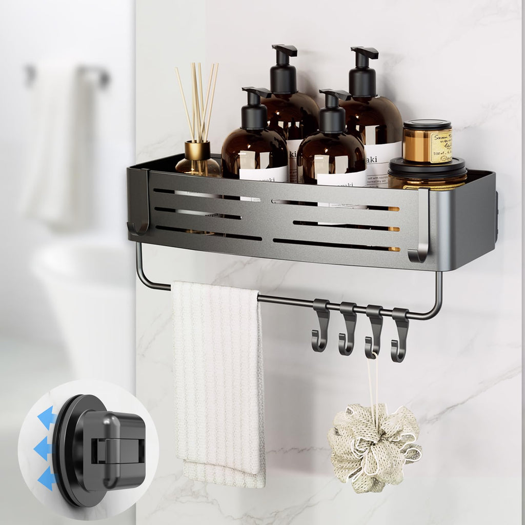 Onemake Suction Cup Shower Caddy, Shower Shelf, Bathroom Organiser, Gray - image 1