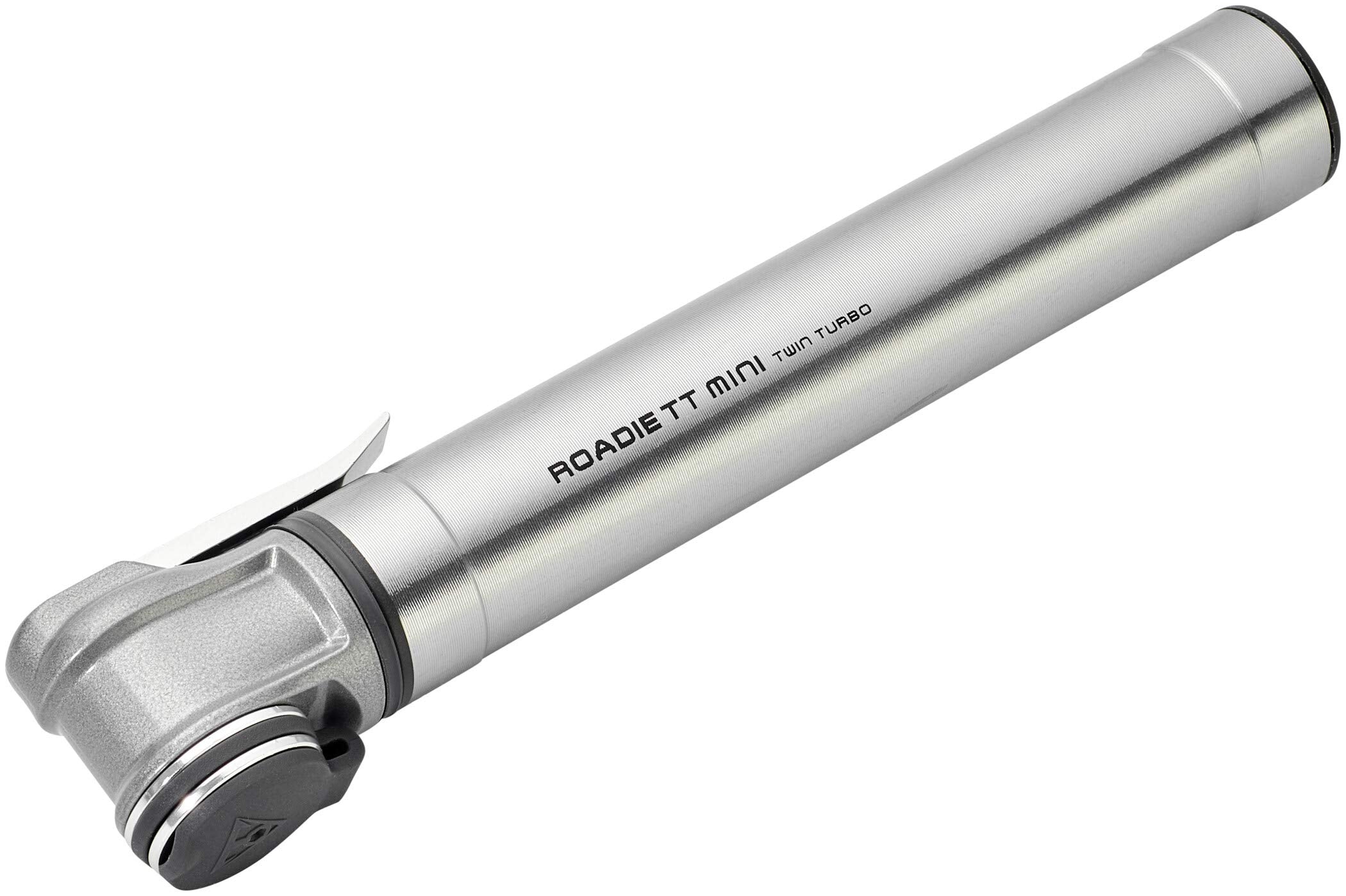 Topeak Roadie TT Mini Pump | High Pressure Silver Aluminum Bike Pump