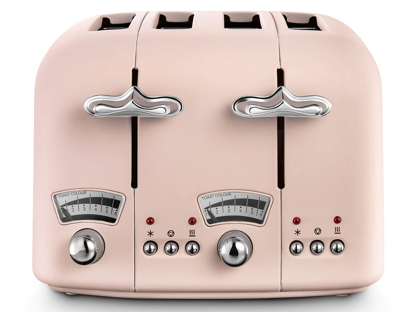 De'Longhi 4-Slice Toaster – Pink Plastic with Variable Browning Control