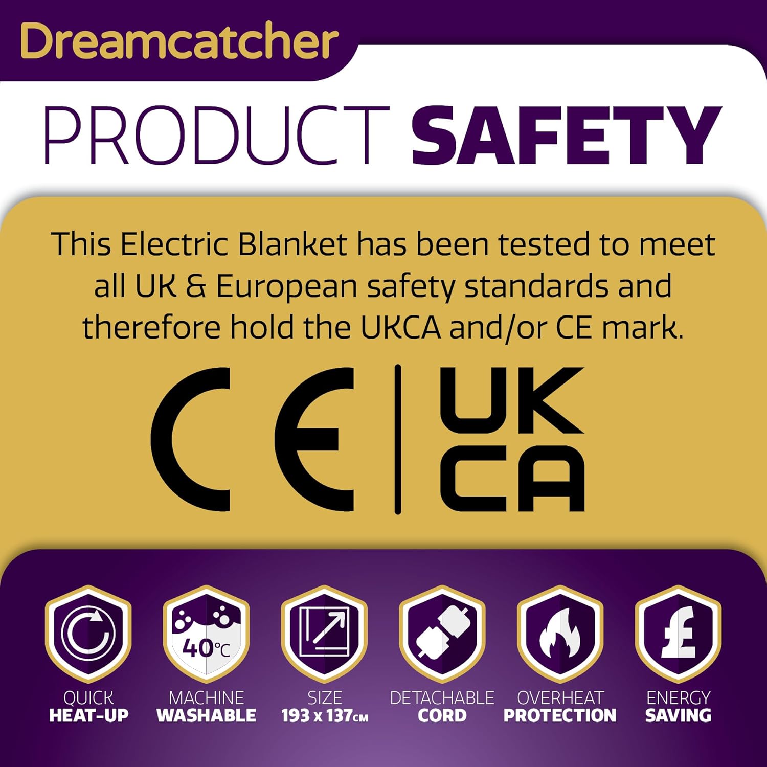 Dreamcatcher Double Electric Blanket | Dual Control Fitted Underblanket