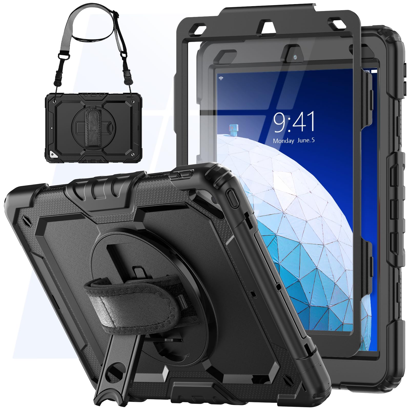 SEYMCY iPad Air 3rd Gen & Pro 10.5 Case | Shockproof with Hand Strap