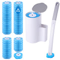wlich Disposable Toilet Brush 48 Refills, Wall Mounted Holder for Bathroom
