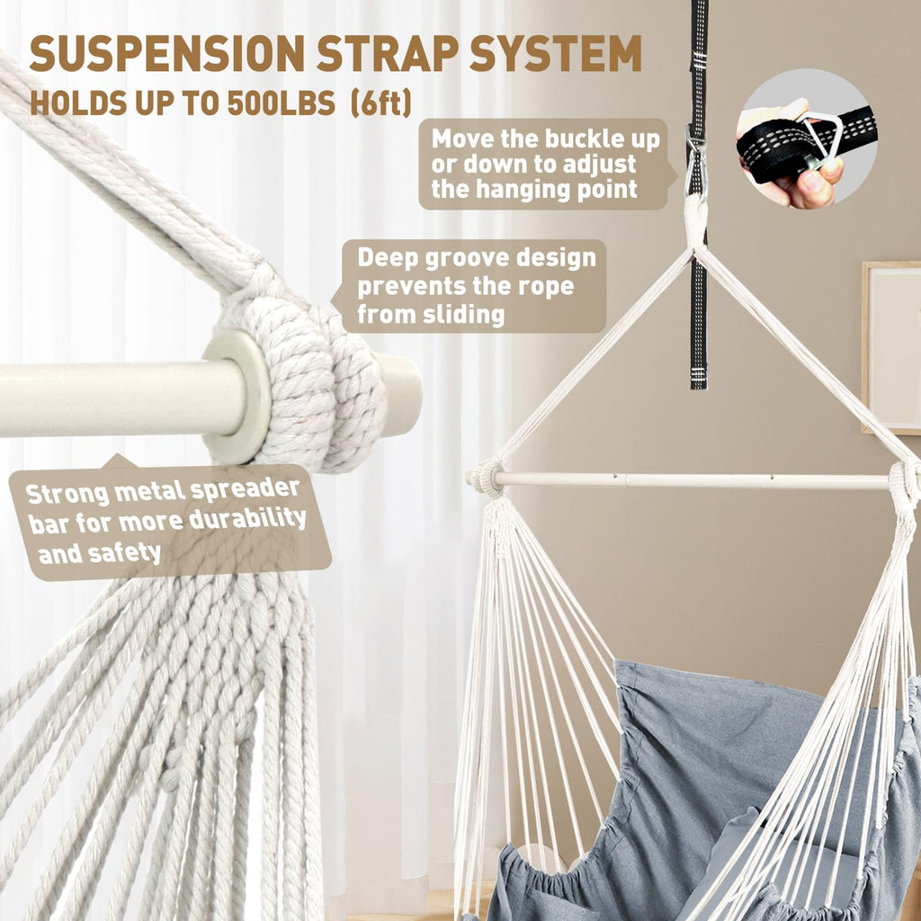 Chihee Hammock Chair with Foot Rest | Metal Spreader Bar Swing Chair