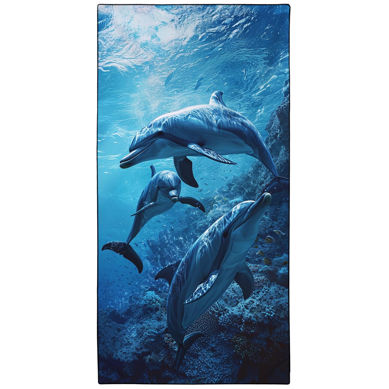 YISUMEI Ocean Dolphin Beach Towel | Extra Large Quick Dry Microfibre